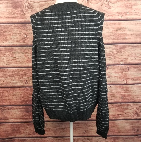 Lucky Brand Striped Cold Shoulder Knit Sweater - Picture 4 of 5